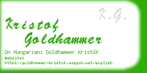 kristof goldhammer business card